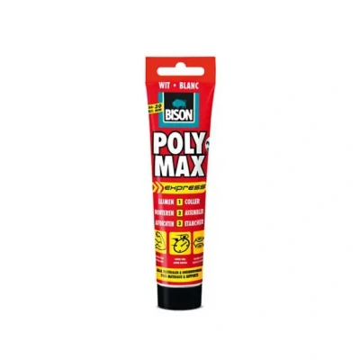 Afbeelding van Bison poly max express montagelijm wit 165gr