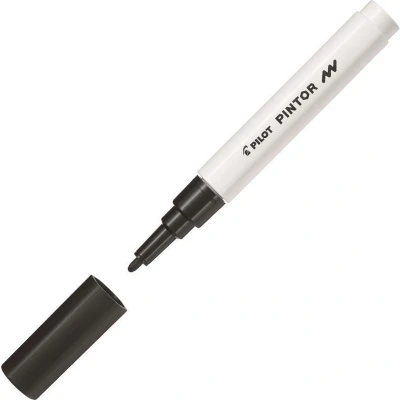 Afbeelding van Pilot Pintor Zwarte Verfstift Fine marker met 1,0mm schrijfbreedte Inkt op waterbasis Dekt elk oppervlak, zelfs de donkerste Teken, kleur, versier, markeer, schrijf, kalligrafeer…