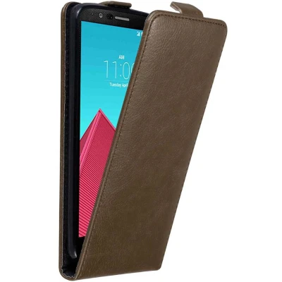 Afbeelding van Cadorabo Hoesje geschikt voor LG G4 / PLUS in KOFFIE BRUIN Beschermhoes flip design Case Cover met magnetische sluiting
