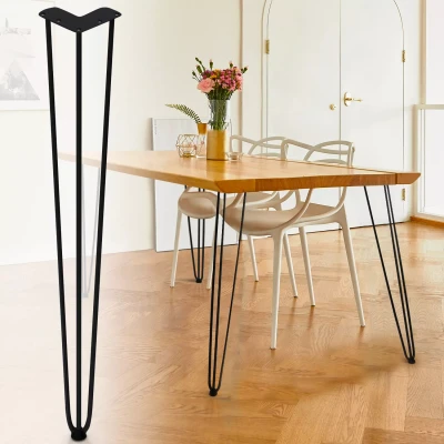 Afbeelding van Lot de 4 pieds épingle 71 cm pour table design industriel