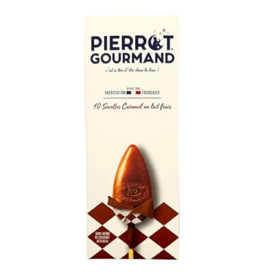 Afbeelding van Pierrot Gourmand Etui met 10 karamel lolly&#039;s de