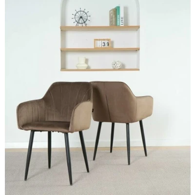 Afbeelding van Lina® Rio Eetkamerstoel Bruin Velvet