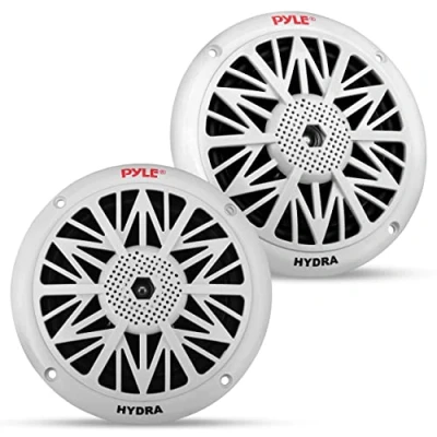 Afbeelding van Pyle 5,25 inch (13,3 cm) waterdichte bidirectionele luidsprekers/speakers met een vermogen van 150 watt. Ideaal voor boot, zeestap enz. Wit