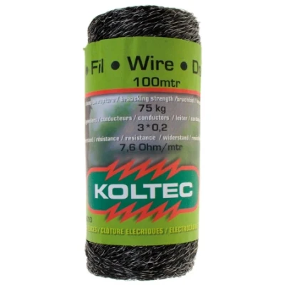 Afbeelding van Schrikdraad zwart 2mm 12 pe 100m