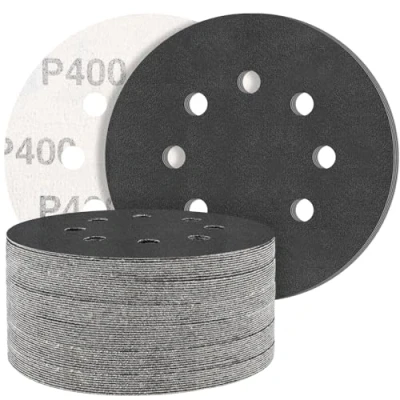 Afbeelding van Schuurschijven van 125 mm, korrel 400, schuurpapier, 50 stuks, 8 gaten, ideaal voor slijpen/polijsten/verwijderen