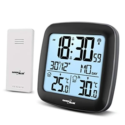 Afbeelding van Draadloos weerstation met DCF GreenBlue GB542 kalender en alarm