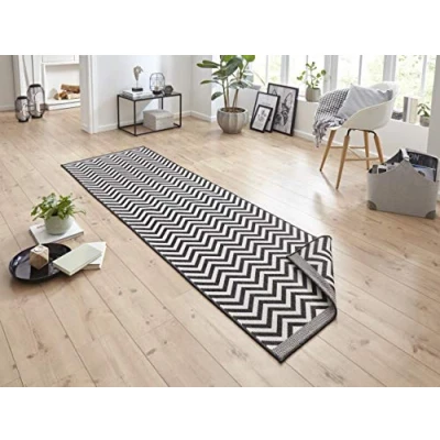 Afbeelding van Dubbelzijdige Loper Palma 80x250cm Zwart Modern Vloerkleed 123vloerkleed.nl is de online webshop voor vloerkleden en woonaccessoires.