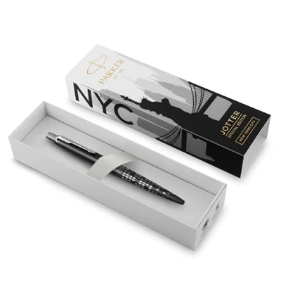 Image de Stylo à bille Parker Jotter Edition Spéciale New York Corps satin avec motif Tours de City Noir