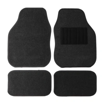 Afbeelding van Sakura Automatten, robuust, waterdicht, flexibel, met zwarte bies, universele pasvorm voor en achter de hiel, antislip onderkant, RHD, 4 stuks