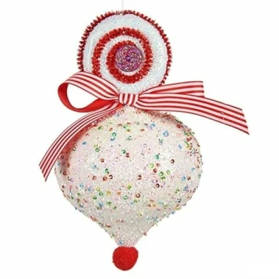Afbeelding van Kerstversiering Traan Wit 11 x 17 cm (12 Stuks)