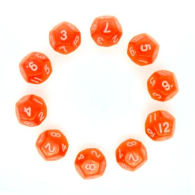 Afbeelding van Dés Polyédriques,10 pcs Jdr Dès Jeu de Rôle Role Playing Dice Polyédrique pour MDG MTG RPG Donjons et Dragons Heroquest 20mm Couleur Orange D12