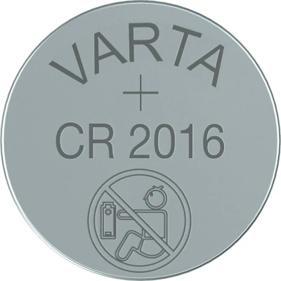 Afbeelding van Pile bouton 3.0V 20MM varta 6016101401 CR2016 3,0V 90MA lithium knoopcel 20X1,6mm. geschikt voor