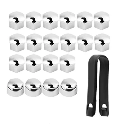 Afbeelding van Aramox Wielmoer Covers Caps, 20 stuks Auto Naaf Schroef Cover Moer 17mm Wiel Bescherming Anti diefstal (Zilver)