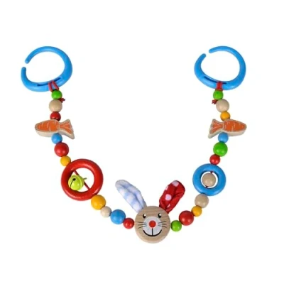 Afbeelding van Eichhorn Babyketting met konijnenmotief, 50 cm lang, van 100% FSC gecertificeerd beukenhout, geschikt voor kinderen vanaf de eerste levensmaanden