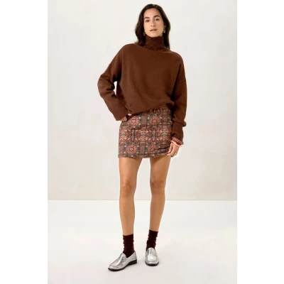 Afbeelding van Sissy Boy Dames Groene Rok Met Mozaïek Print (Maat L, Katoen)