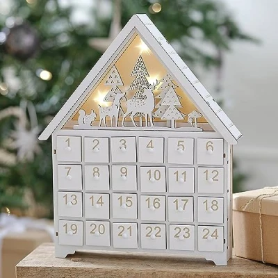 Afbeelding van Ginger Ray Houten adventskalender met verlichting