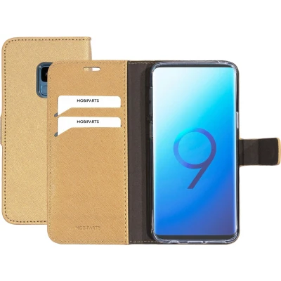 Afbeelding van Mobiparts Saffiano Wallet Case Samsung Galaxy S9 Gold
