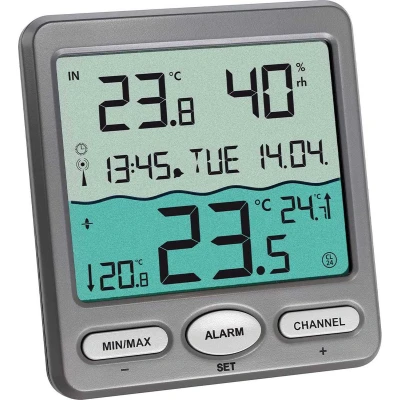 Afbeelding van TFA Dostmann VENICE Funk Pool Thermometer Zwembadthermometer Antraciet