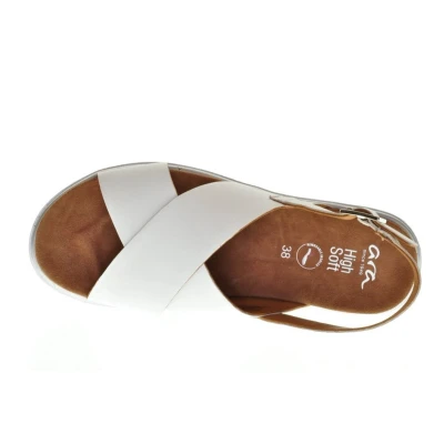 Afbeelding van ara Sandalen met plateauzool, Dames, Maat: 36, Weiss Leer