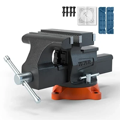 Image de VEVOR Étau Établi Polyvalent Fonte Ductile 16,7cm Base 360 Mâchoire Bidirection