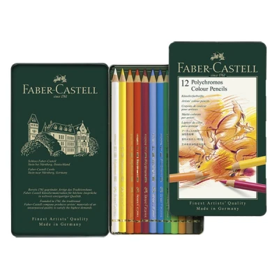 Image de Faber Castell Crayons de couleur POLYCHROMOS, étui en métal 12