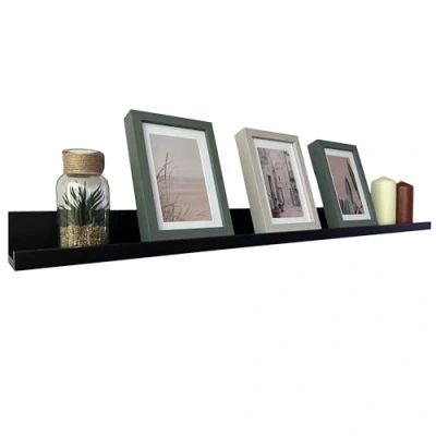 Afbeelding van BD ART Wandrek, zwevende plank, fotolijsten, boeken, 50 cm, zwart, 1 stuk, presentatieplank, decoraties voor woonkamer, keuken, kantoor