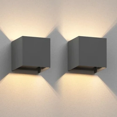 Afbeelding van ledscom.de 2 stuks CUBEL wandlamp voor buiten, IP65, up and downlight, mat antraciet, vierkant, 1 x G9 max. 10 W.