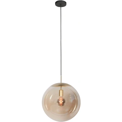 Afbeelding van Steinhauer hanglamp Bollique amberkleurig messing glas metaal Ø 40cm E27 4186ME