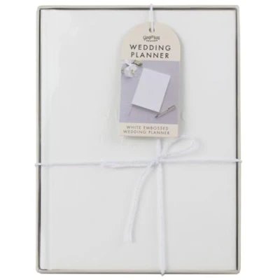 Afbeelding van Ginger Ray Witte embossed wedding planner Engelstalig