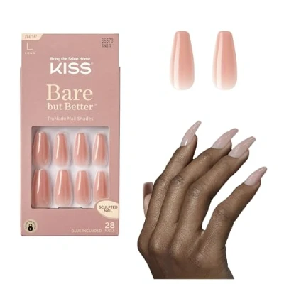 Afbeelding van Kiss Plaknagels Bare But Better Nails Kunstnagels Zelfklevende Nepnagels Nude Glow
