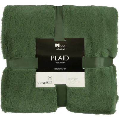 Afbeelding van In The Mood Collection Bronte Fleece Deken L200 x B150 cm Donkergroen