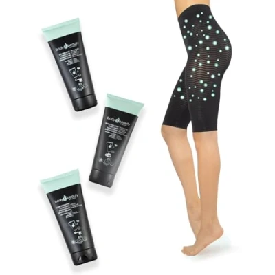 Afbeelding van CALZITALY Anti cellulitisbehandeling, figuurvormende pyjama, massage, gel en modder met cafeïne (L XL, verpakking koud effect: pyjama + scrub), +,