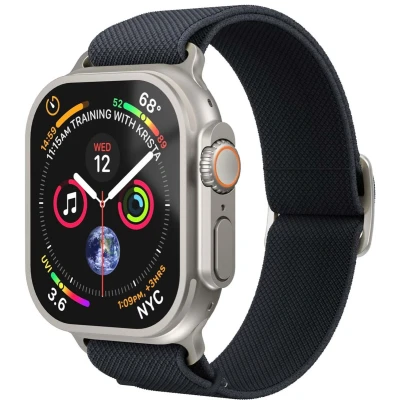 Afbeelding van Vonmählen Klassiek nylon polsbandje voor Apple Watch 38 40 41 mm donkerblauw (Nylon), Horlogebandjes, Blauw