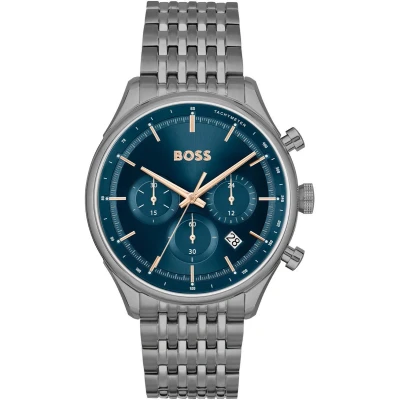 Afbeelding van BOSS Gregor Chronograaf grau blau, Heren, Maat: One Size, blau