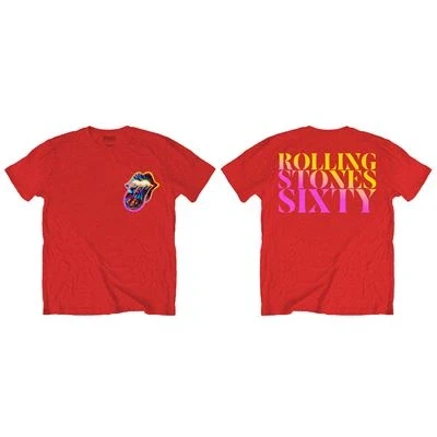 Image de T Shirt Unisex The Rolling Stones SIXTY Tongue Rouge