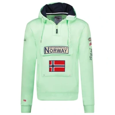 Afbeelding van Geographical Norway GYMCLASS Sweatshirt met capuchon voor heren kangoeroezak merklogo en lange mouwen, Groen