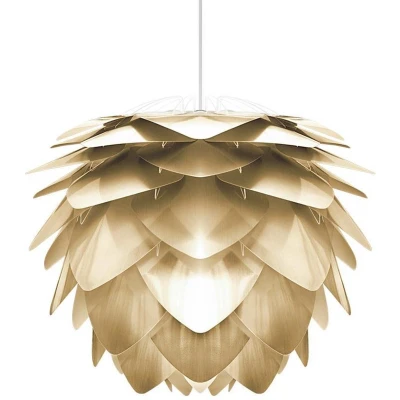 Afbeelding van Umage Silvia Mini hanglamp brushed brass met koordset wit Ø 32 cm