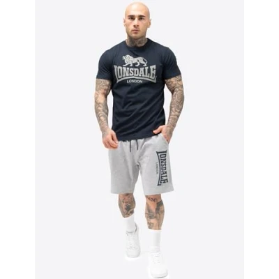 Afbeelding van Lonsdale Ensemble t shirt et short pour homme, coupe normale, bleu marine foncé/gris marl, taille M
