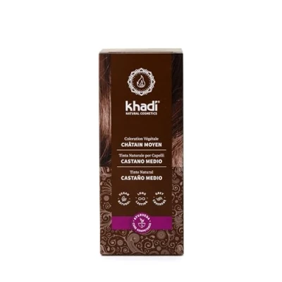 Image de khadi CHÂTAIN moyen Coloration Végétale, Crée comme par magie un brun chaud avec des reflets brillants soyeux dans tes cheveux, 100% végétal, naturel &amp; végétalien, Cosmétiques naturels, 100g