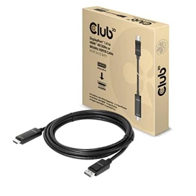Afbeelding van club3D CAC 1087 DisplayPort kabel / HDMI Aansluitkabel stekker, A stekker 3.00 m Zwart