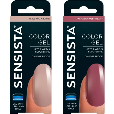 Afbeelding van Sensista Sweet Latte Duo Set Color Gel Gellak Voordeelset Nude Oudroze nagellak voor LED lamp 2 stuks