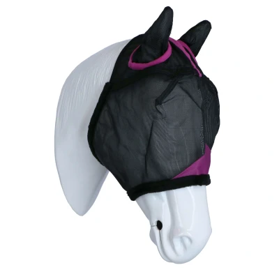 Afbeelding van Weatherbeeta Vliegenmasker Comfitec Deluxe Durable Mesh met Oren Zwart/Paars Full Agradi.be