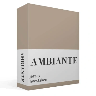 Afbeelding van Hoeslaken Lits Jumeaux 200x200 Ambiante Jersey Taupe 2 Persoons