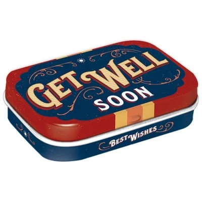 Afbeelding van Get Well Soon Pepermunt Snoepjes Metalen Blikje Mint Box