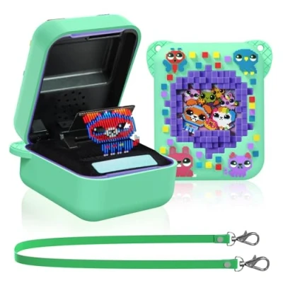 Afbeelding van MOWYEOK Dierenprint beschermhoes compatibel met Bitzee Interactive Toy Digital Pet Accessoires (groen)