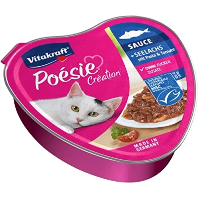 Afbeelding van Vitakraft Poésie Saus Alu 85 g Kattenvoer Koolvis&amp;Pasta&amp;Tomaat