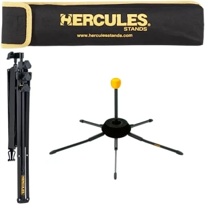 Afbeelding van Hercules trompet standaard met lessenaar en hoes statief muziekstandaard tas