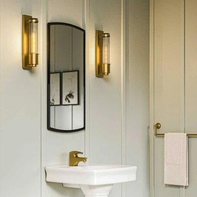 Afbeelding van Quintiesse LED Wandlamp Wellington 60W 3000K 820Lm 830 IP44 Dimbaar Aged Brass