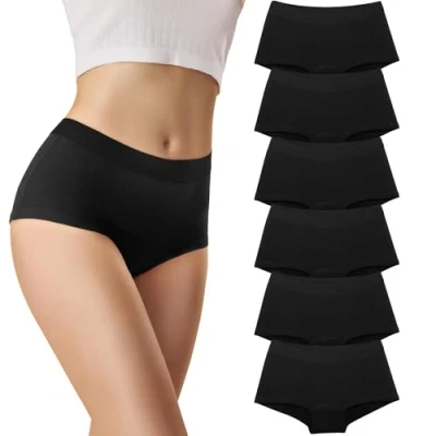 Afbeelding van Libella 3429 Set van 6 hipsterboxershorts voor dames, katoen, met zachte elastische tailleband, Zwart x
