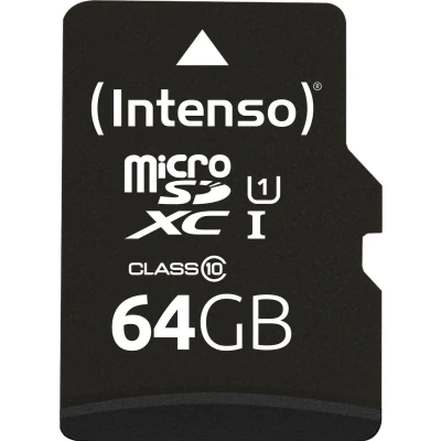 Afbeelding van (Intenso) 64GB Micro SDXC geheugenkaart UHS I Premium Class 10 met SD adapter